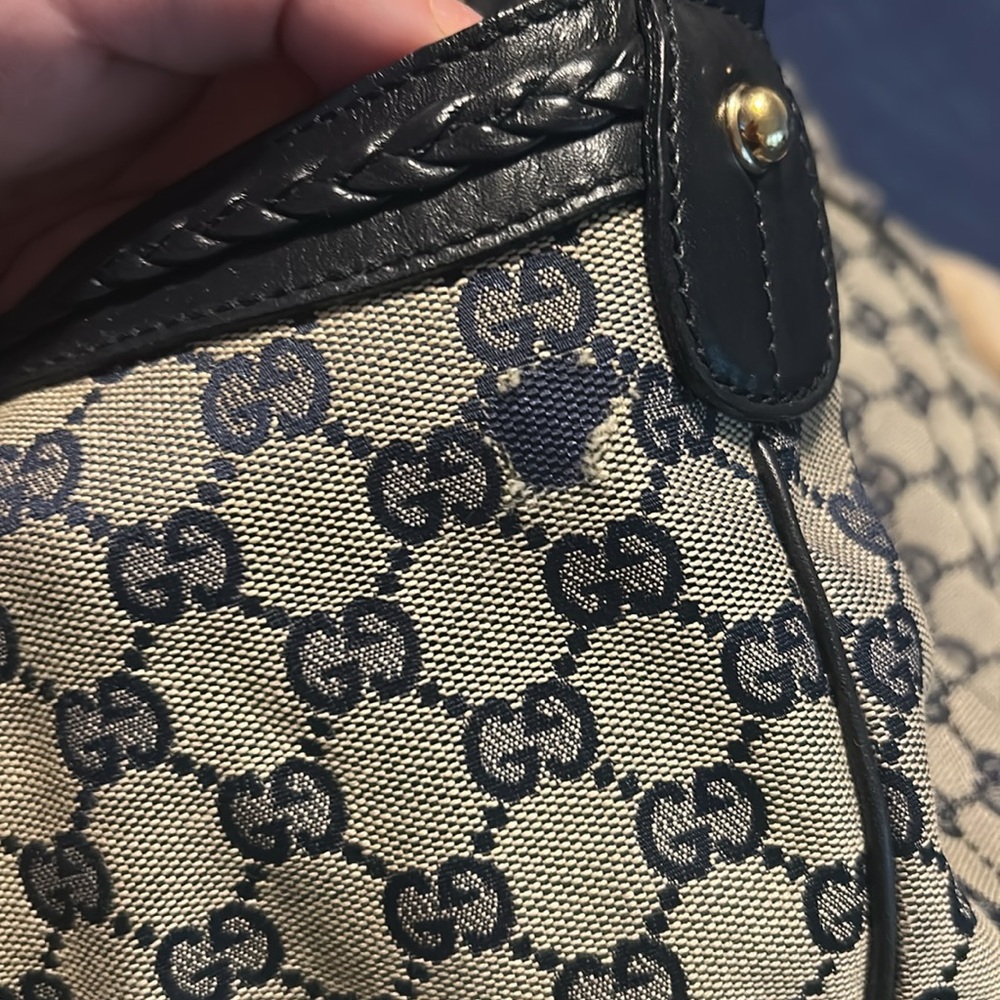 GUCCI  Monogram Medium Brick Lane Tote Navy - Picture 8 of 13